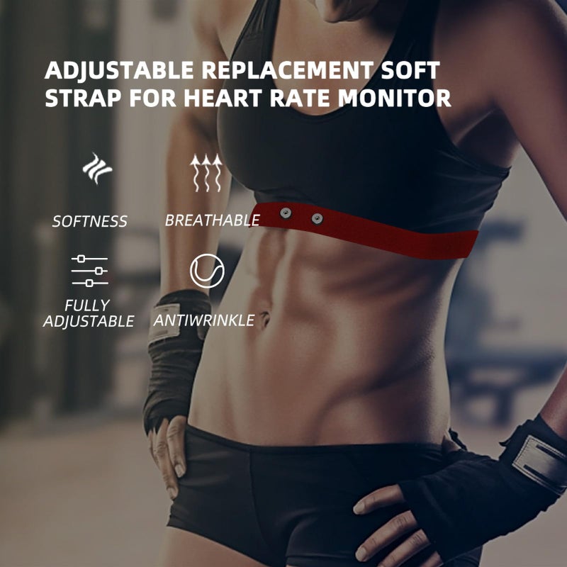 Fitcent حزام استبدال لمراقبة معدل ضربات القلب FITCENT متوافق مع Polar H10 H9 H7، حزام HR ناعم قابل للتعديل يعمل مع مستشعر معدل ضربات القلب من Polar - Image 5