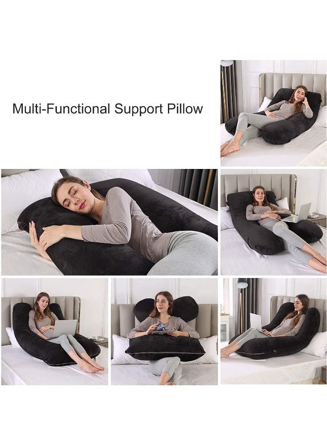 SUPAAR Pregnancy Pillow Full Body U Shaped Pillow Maternity Pillow with Zipper & Velvet Removable Cover for Pregnant Women Nursing Side Sleeping - Image 5