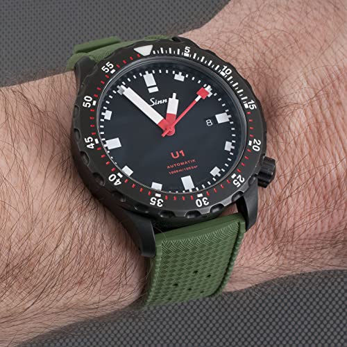 StrapHabit Quick Release Tropical Style FKM Rubber Watch Strap Band 18mm, 19mm, 20mm, 21mm, 22mm (Green, 21mm) - Image 3