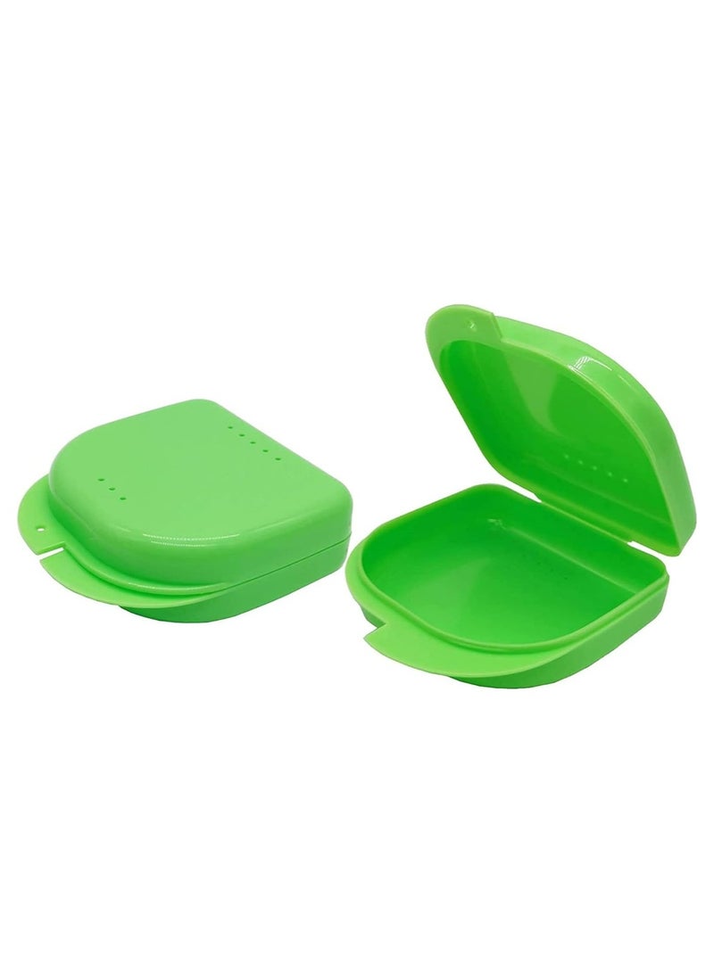 Generic Retainer Case for Dental Braces, Orthodontic Retainer Storage Case, Clear Retainer Holder Box for Dental Braces, Retainer Holder, Mobile Retainer Storage Box for Post-Orthodontic Teeth Retention, Retainer Case, Night Guard Storage Case, Dental Braces Container, Storage Box for Orthodontic Braces, Portable Box for Removable Teeth Aligners and Retainers, Night Guard, Portable Retainer Bag, Travel-Friendly Case for Protecting Retainers from Breakage with Ventilation Holes and Easy to Clean, Dental Appliance Storage Case - Color Green  - Image 3