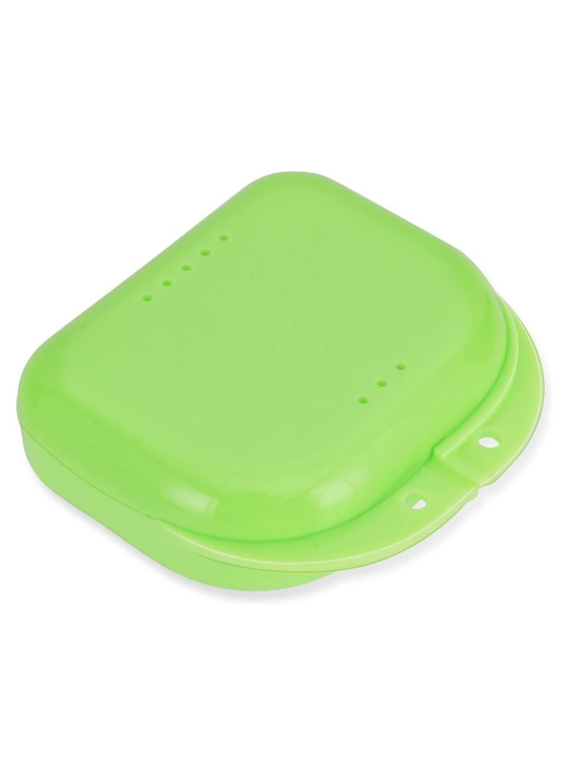 Generic Retainer Case for Dental Braces, Orthodontic Retainer Storage Case, Clear Retainer Holder Box for Dental Braces, Retainer Holder, Mobile Retainer Storage Box for Post-Orthodontic Teeth Retention, Retainer Case, Night Guard Storage Case, Dental Braces Container, Storage Box for Orthodontic Braces, Portable Box for Removable Teeth Aligners and Retainers, Night Guard, Portable Retainer Bag, Travel-Friendly Case for Protecting Retainers from Breakage with Ventilation Holes and Easy to Clean, Dental Appliance Storage Case - Color Green  - Image 2