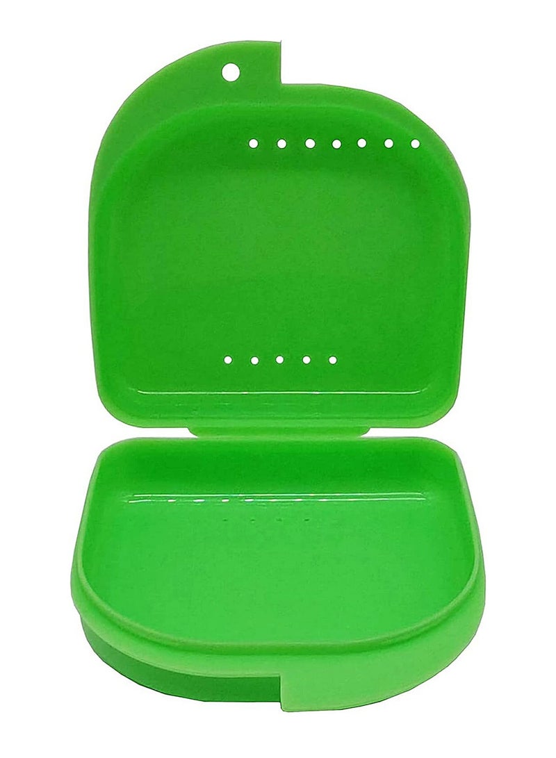 Generic Retainer Case for Dental Braces, Orthodontic Retainer Storage Case, Clear Retainer Holder Box for Dental Braces, Retainer Holder, Mobile Retainer Storage Box for Post-Orthodontic Teeth Retention, Retainer Case, Night Guard Storage Case, Dental Braces Container, Storage Box for Orthodontic Braces, Portable Box for Removable Teeth Aligners and Retainers, Night Guard, Portable Retainer Bag, Travel-Friendly Case for Protecting Retainers from Breakage with Ventilation Holes and Easy to Clean, Dental Appliance Storage Case - Color Green  - Image 4