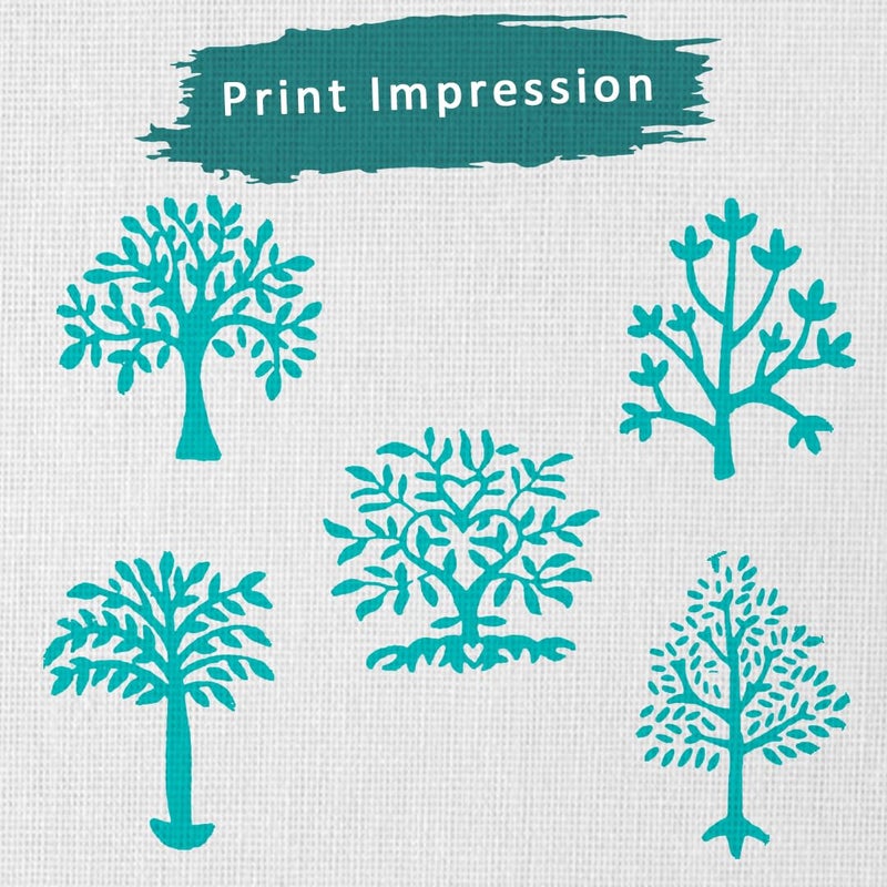 TWOGRAMS | Set of 5 | Wooden Indian Traditional Design Printing Stamps/Blocks for Printing Saree Border/Dresses/Craft Card Making/Scrapbook/Clay Pottery - Image 3