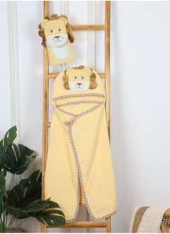 FUN MOMENT Cute Baby Towel with Mitten with Cute Designs for Newborn Baby Hooded Baby Towel  - Image 1