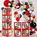 DAZONGE Graduation Decorations 2026 Set of 4 Red Grad Balloon Boxes with 139pcs Balloon Arch Garland Kit 4 Light Strings So Proud of You 2026 Graduation Decorations for Any Grades - Image 4