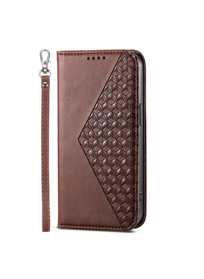 S-TOP Case For Samsung Galaxy M15 5G / F15 5G Cubic Grid Calf Texture Magnetic Leather Phone Case - Image 2