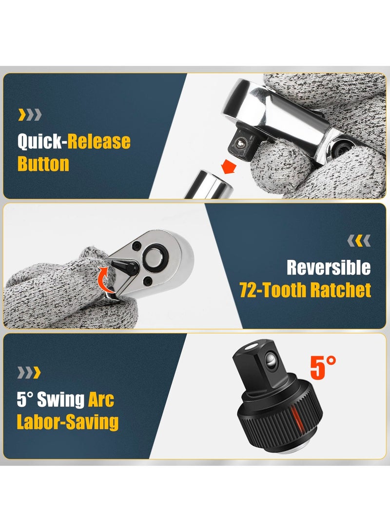 6-Piece Flex Head Ratchet Set, 1/4 - Image 5