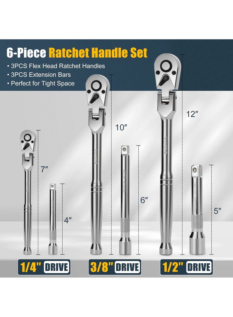 6-Piece Flex Head Ratchet Set, 1/4 - Image 3
