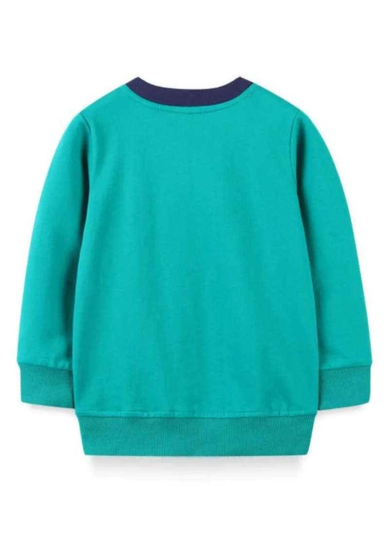 يونيكي Green Graphic Printed Round Neck T-shirt