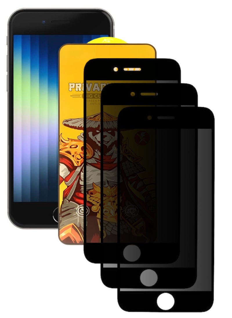 ESD 3 Pieces Tempered Dustproof Privacy Glass Screen Protector Compatible For iPhone SE - Image 1