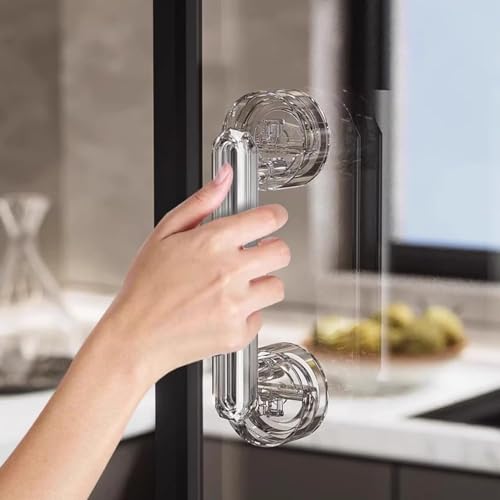 ELMVIA Plastic Suction Cup Handle Glass Door and Window Handles Bathroom Sliding Door Handles Refrigerator Door Handles Cabinet for Home Decor (2 Pack) - Image 4