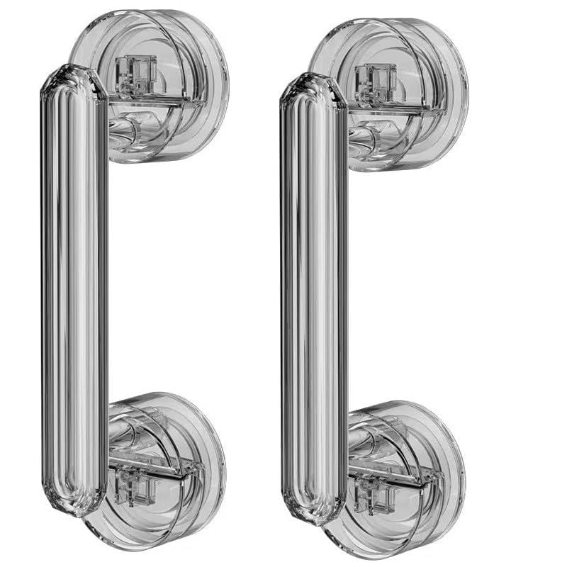 ELMVIA Plastic Suction Cup Handle Glass Door and Window Handles Bathroom Sliding Door Handles Refrigerator Door Handles Cabinet for Home Decor (2 Pack) - Image 1