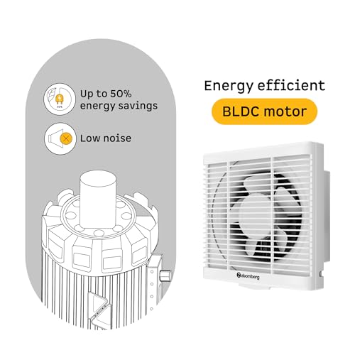atomberg Efficio Exhaust Fan 200mm (8 Inches) | BLDC Motor | 20W| Low Noise | 1600 RPM| Ideal for Bathroom, Kitchen | Easy to Clean | Installation-Square Cut (245mm) | 2 Years Warranty | White - Image 3