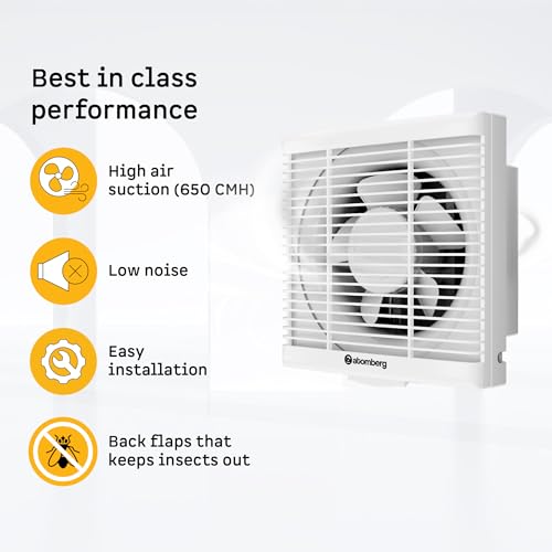 atomberg Efficio Exhaust Fan 200mm (8 Inches) | BLDC Motor | 20W| Low Noise | 1600 RPM| Ideal for Bathroom, Kitchen | Easy to Clean | Installation-Square Cut (245mm) | 2 Years Warranty | White - Image 4