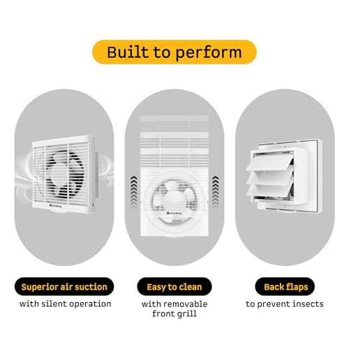 atomberg Efficio Exhaust Fan 200mm (8 Inches) | BLDC Motor | 20W| Low Noise | 1600 RPM| Ideal for Bathroom, Kitchen | Easy to Clean | Installation-Square Cut (245mm) | 2 Years Warranty | White - Image 2