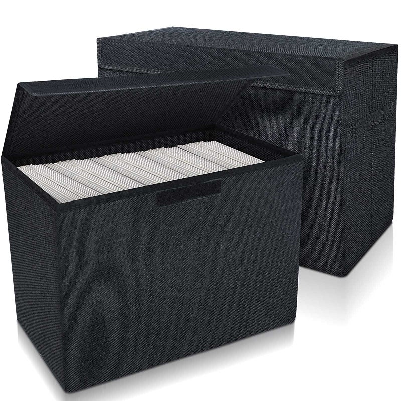 Leffis 2 Pack Collapsible Comic Book Storage Box 155 X 75 X 113 Short Comic Book Box with Handles Holds 150 Comics Heavy Duty Comic Book Bin