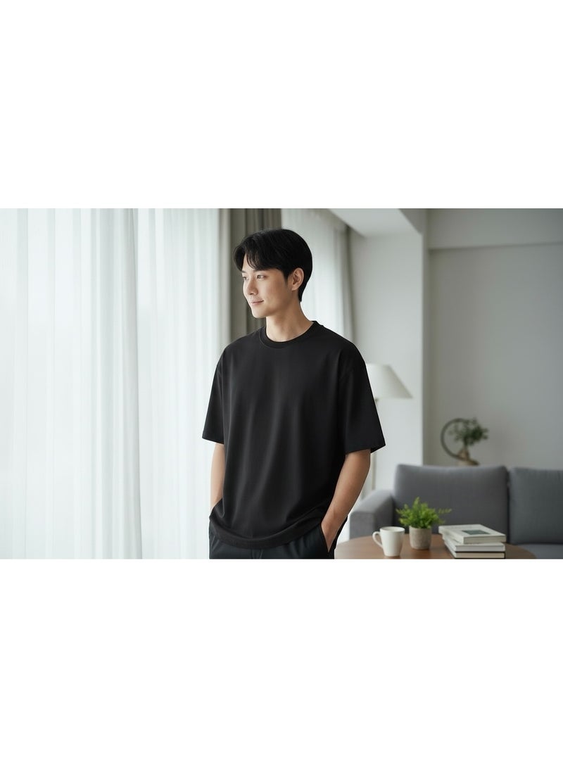 Men's Oversized interlock Cotton T-shirt - Image 1