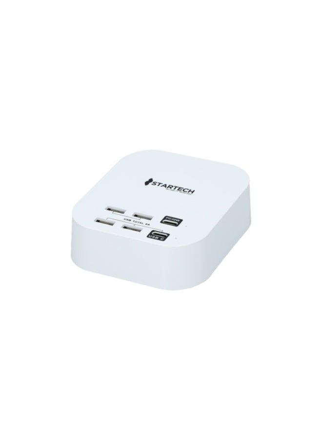 StarTech Durable High Quality Speedy and Safe Charging 30W Multiple USB Port Hub White - Image 2