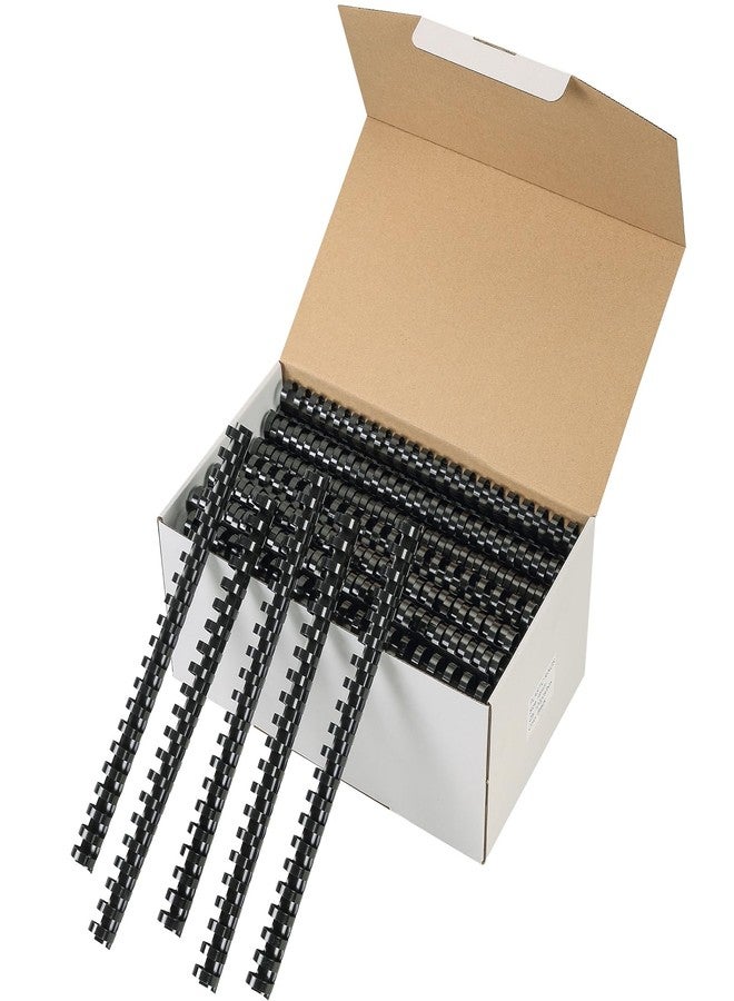 MYFULLY 21 Ring Plastic Binding Combs, 3/4 Inch Diameter, 180 Sheet Capacity, 100 Pack Black Comb Binding Spines- Perfect for Office & School Letter Size Document Binding - Image 1