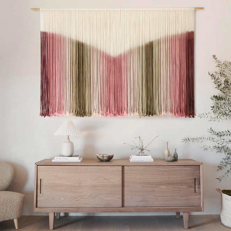 IOWER Working day delivery service Large Macrame Wall Hanging Boho Wall Decor Large Scale Tie-Dye Yarn Living Home Room Boho Wall Decor for Bedroom Home Wall Art 57" W x 35" L Flexible usage build - Image 2