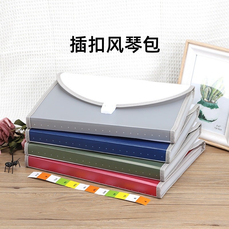 A4 Portable Buckle Organ Bag 13 Large Capacity Classification Folder Primary School Examination Paper Data Storage Bag - Image 2