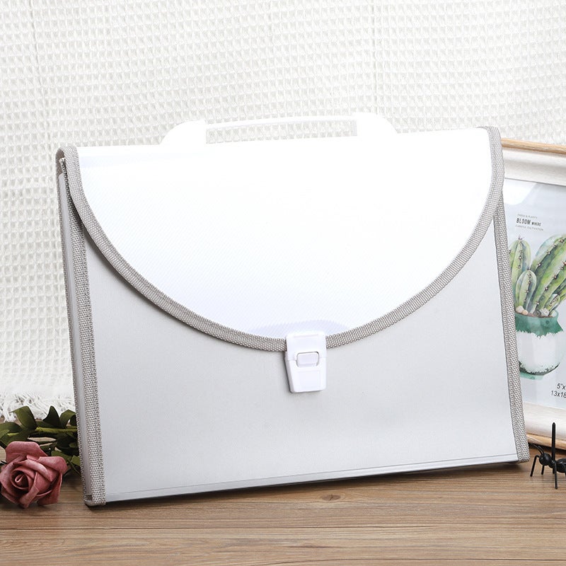 A4 Portable Buckle Organ Bag 13 Large Capacity Classification Folder Primary School Examination Paper Data Storage Bag - Image 1