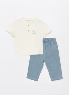 Crew Neck Short Sleeve Printed Baby Boy T-Shirt and Trousers 2-Piece Set - pzsku/ZFFC4A01F73339413F2A6Z/45/_/1735652087/2ff67d03-97f7-45d1-86fb-589b2f312f86