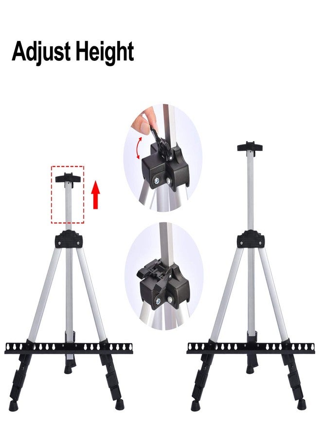 T-Sign Portable Artist Easel Stand - Adjustable Height Painting Easel with Bag - Table Top Art Drawing Easels for Painting Canvas, Wedding Signs & Tabletop Easels for Display - Metal Tripod - 17x66 inches - Image 5