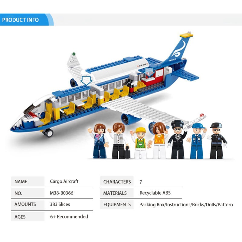 Sluban Aviation Blocks Plane Bricks Toy-Airbus (M38-B0366), 463 pieces - Image 4