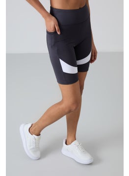Tommy Life Anthracite Polyester Flexible Standard Fit Performance Women's Biker Tights - 91012  - Image 4