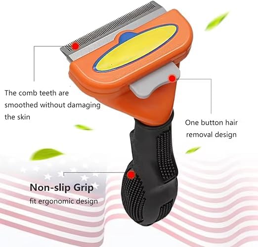 GNOLY Small Animal Grooming Comb Pet Hair Removal Brush, Pet Dematting Brush for Long and Thick Coats Hair Removal Comb for Dogs & Cats (1Pcs) - Image 2