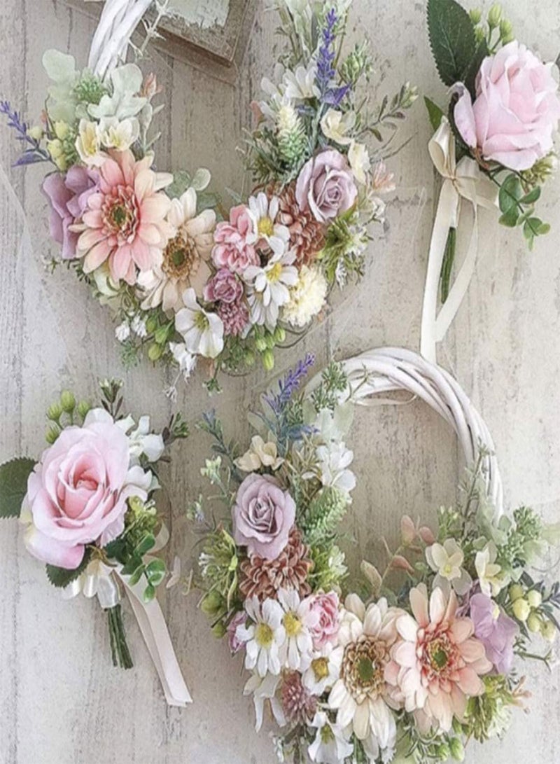 GGOOT Wicker Wreath Decor Christmas Rattan Vine Ring Floral Hoop Natural 30cm Ornaments Craft Accessories, Christmas Wicker Ring,Rattan Wreath  - Image 4