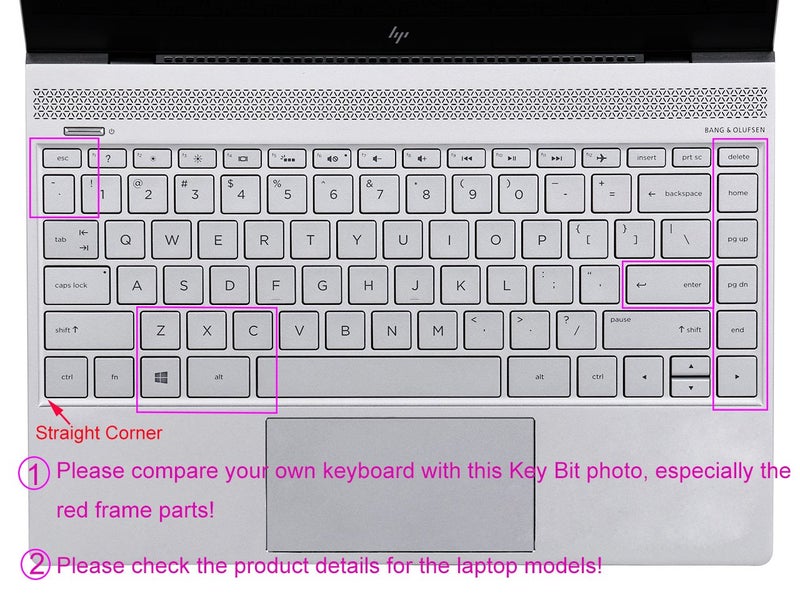 UHamn Keyboard Skin Compatible for 2017 Release 13.3 inch HP Spectre x360 2-in-1 13t-ac00 13-ac013dx ac023dx 13-w013dx w023dx w053nr Transparent - Image 2