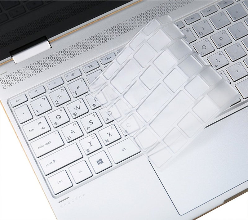 UHamn Keyboard Skin Compatible for 2017 Release 13.3 inch HP Spectre x360 2-in-1 13t-ac00 13-ac013dx ac023dx 13-w013dx w023dx w053nr Transparent - Image 3