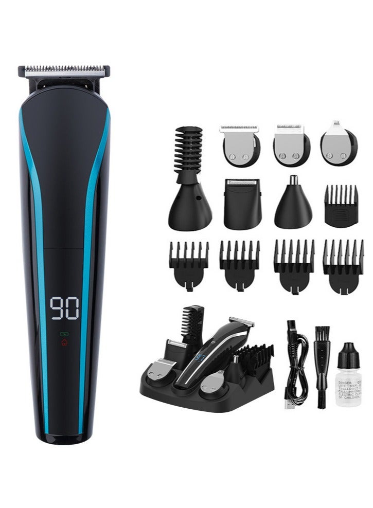 MANECODE 11-in-1 Men's Beard and Mustache Electric Trimmer Kit, Cordless Body and Nose Hair Razors, Set of Beard Clippers, USB Rechargeable Battery, Shaver for Men, Lifetime Self-Sharp Blades - Image 1