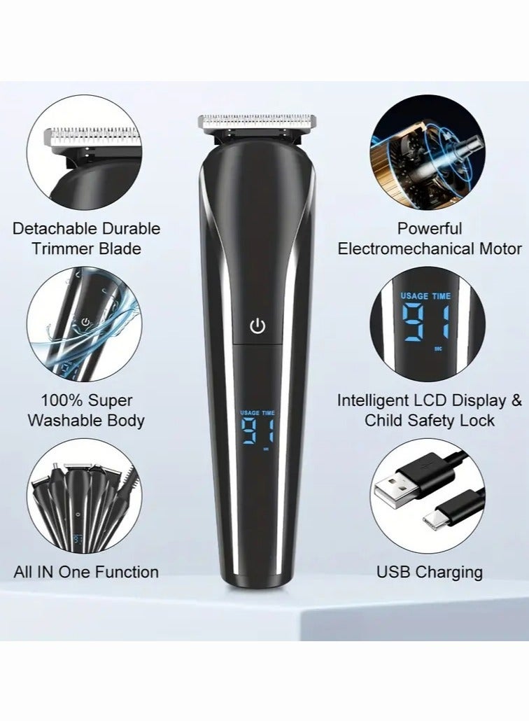 Generic 11-in-1 Men's Beard and Mustache Electric Trimmer Kit, Cordless Body and Nose Hair Razors, Set of Beard Clippers, USB Rechargeable Battery, Shaver for Men, Lifetime Self-Sharp Blades  - Image 4