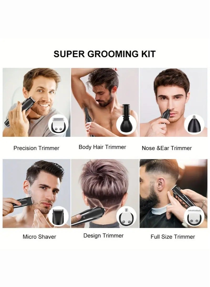 Generic 11-in-1 Men's Beard and Mustache Electric Trimmer Kit, Cordless Body and Nose Hair Razors, Set of Beard Clippers, USB Rechargeable Battery, Shaver for Men, Lifetime Self-Sharp Blades  - Image 2