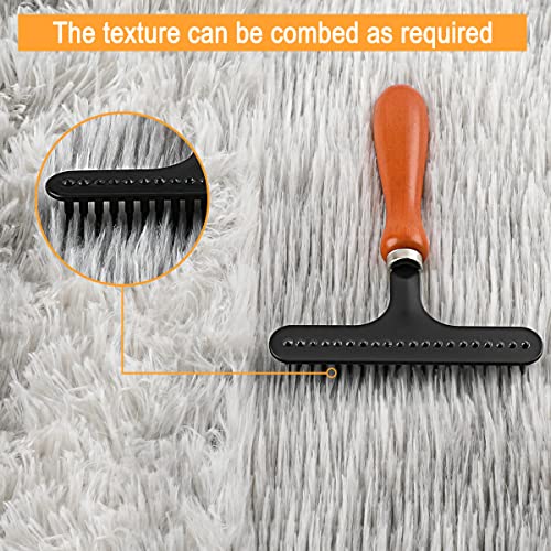 Astfys Hand Held Carpet Rake, Making Carpets Fluffy Again, Clean Hair, Let Carpet Restore Softness (Iron, Black) - Image 5