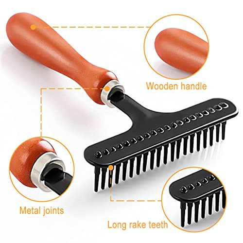 Astfys Hand Held Carpet Rake, Making Carpets Fluffy Again, Clean Hair, Let Carpet Restore Softness (Iron, Black) - Image 3
