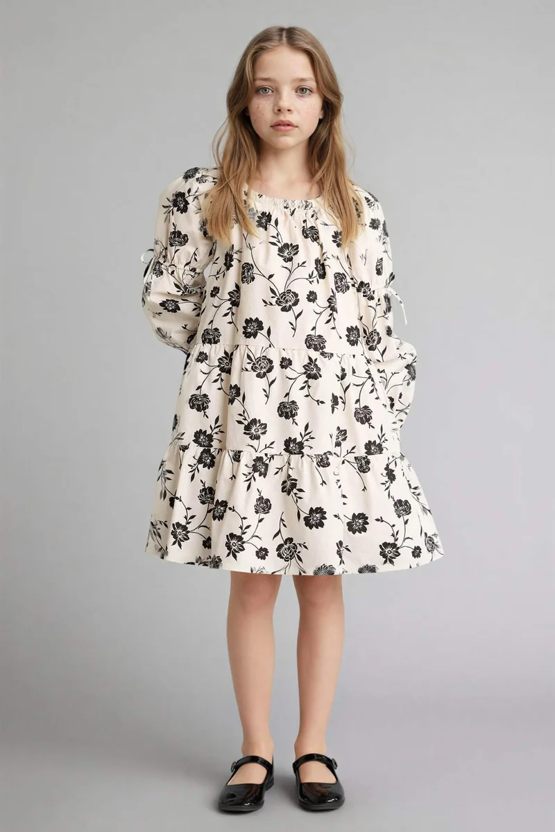 ديفاكتو Girl Floral Cotton Dress