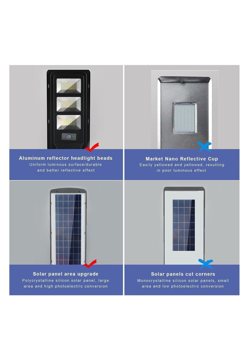 أرابايت مصباح شمسي خارجي قابل للتحكم عن بعد مصباح كشاف LED شمسي مقاوم للماء شريط إضاءة شمسي داخلي/خارجي مصباح حديقة 600 واط مصباح شمسي (أسود) - Image 3