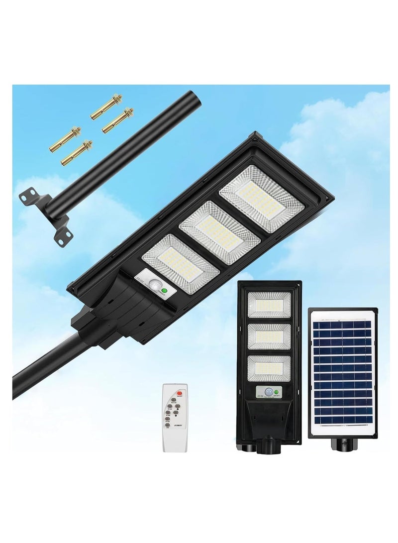 أرابايت مصباح شمسي خارجي قابل للتحكم عن بعد مصباح كشاف LED شمسي مقاوم للماء شريط إضاءة شمسي داخلي/خارجي مصباح حديقة 600 واط مصباح شمسي (أسود) - Image 1