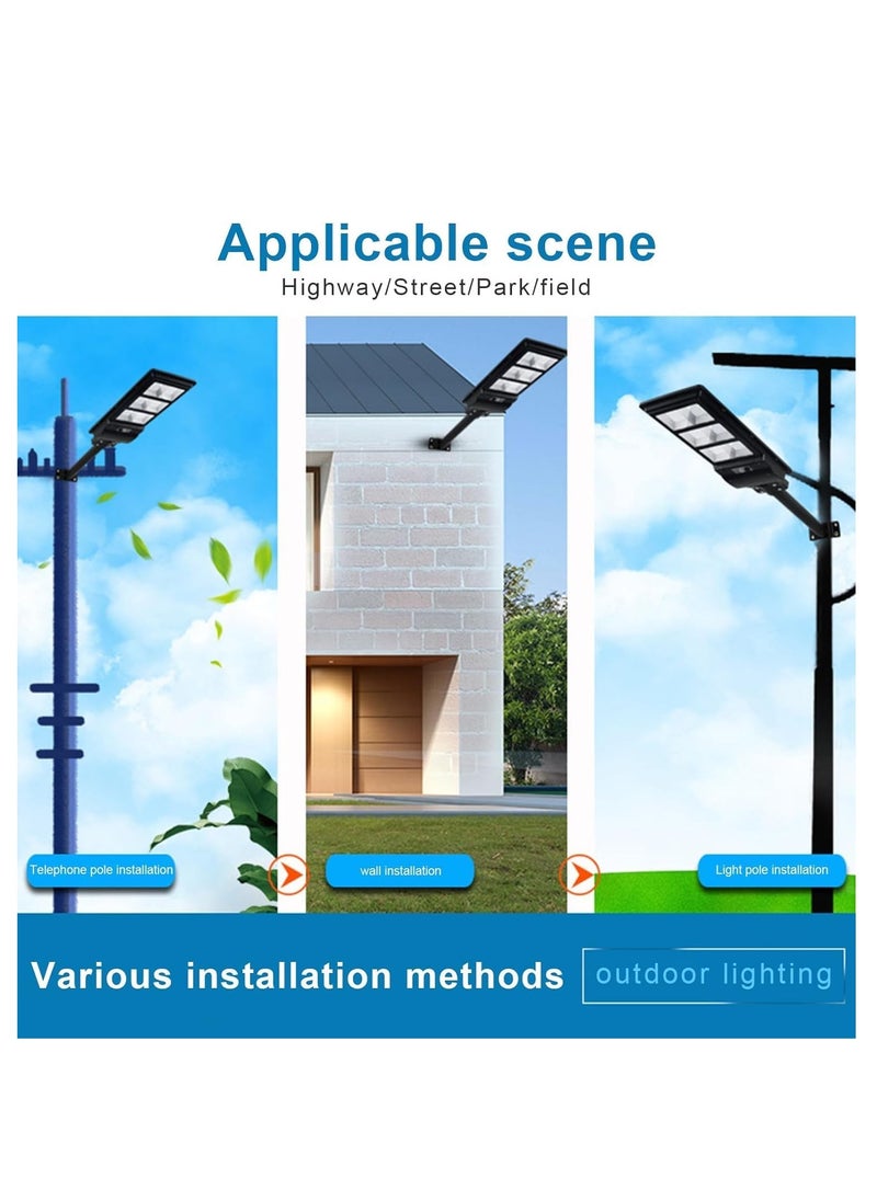 رايتشر - ضوء فيضانات LED يعمل بالطاقة الشمسية عن بعد، مقاوم للماء مع شاحن، ضوء داخلي/خارجي ضوء شمسي حديقة إضاءة الشوارع 600 وات ضوء شمسي (أسود) - Image 1