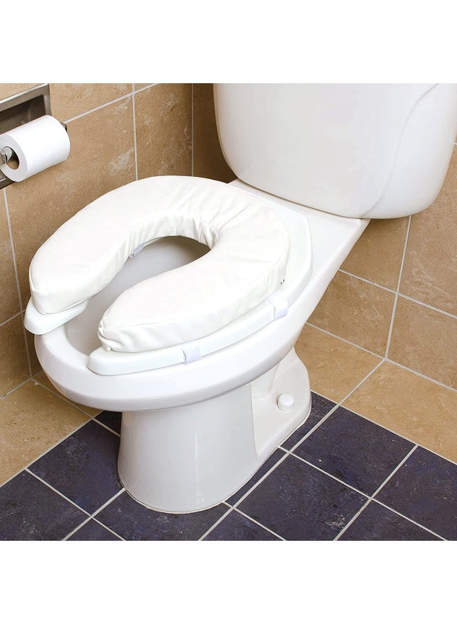 DMI Raised Toilet Seat Cushion Seat Cushion And Seat Cover To Add Extra Padding To The Toilet Seat While Relieving Pressure  Tear Resistant  Fsa And Hsa Eligible  2 Inch Pad  White - Image 4