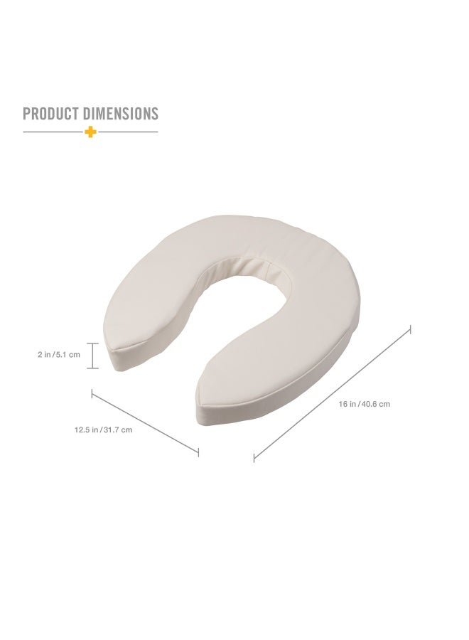 DMI Raised Toilet Seat Cushion Seat Cushion And Seat Cover To Add Extra Padding To The Toilet Seat While Relieving Pressure  Tear Resistant  Fsa And Hsa Eligible  2 Inch Pad  White - Image 3