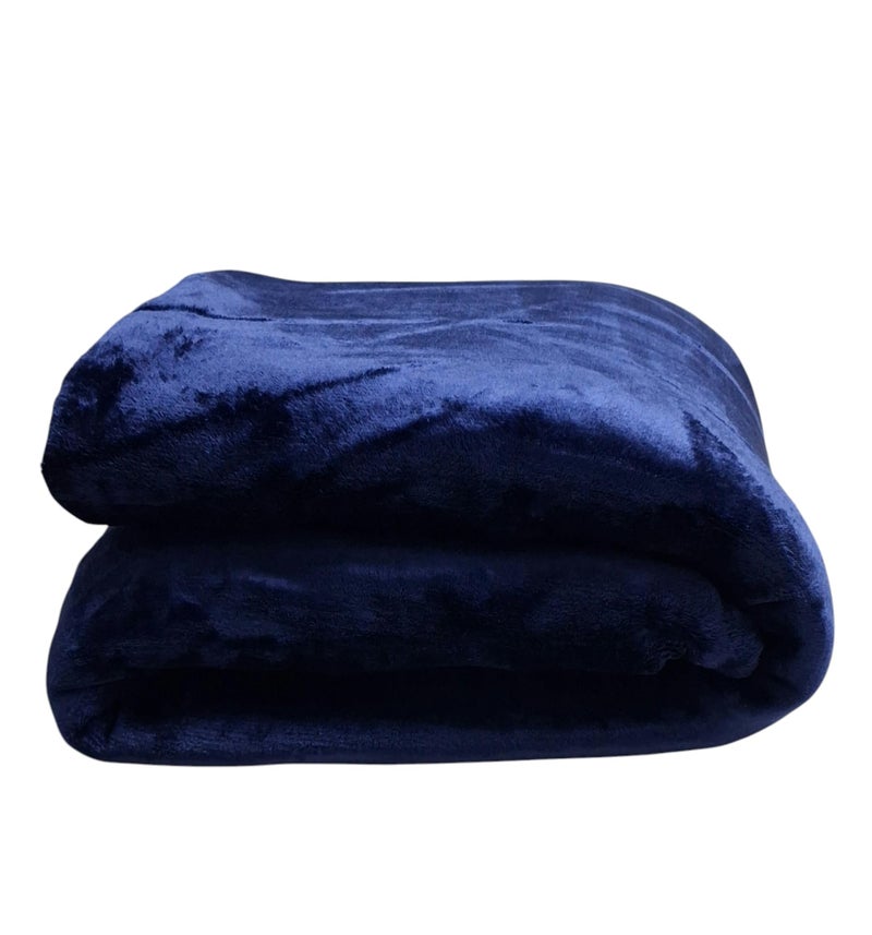 CHANDRAVATI Premium Plush Solid Summer Single Bed Dohar/Ac Blanket | 200 GSM Reversible Lightweight Cozy Soft for Single Bed, Sofa, Couch, Travel & Camping || (Blue, Single) - Image 4