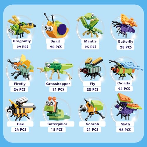 BRICHBROW Party Favors for Kids - 12 Pack Animals Building Blocks for Goodie Bags Stocking Stuffers Classroom Prizes Birthday Gifts Toy Building Sets for Kids 6-12yrs - Image 3