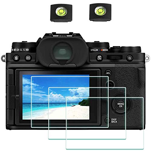 ULBTER Screen Protector for Fujifilm X100VI X100V X-T4 Fuji XT4 Camera & Hot Shoe Cover [3Pack], Tempered Glass Saver 0.3mm 9H Hardness Anti-Scrach Anti-Bubble - Image 1