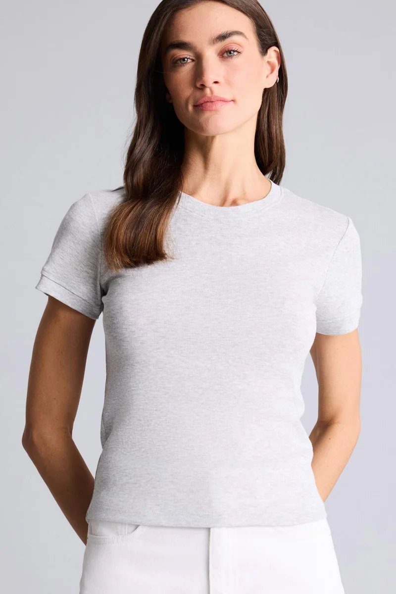 DeFacto Slim Fit Crew Neck Basic Ribbed T-Shirt