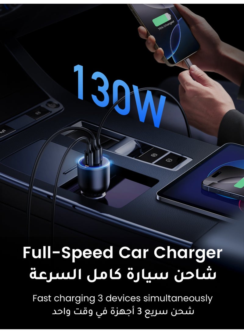 Ugreen 130W Car Charger Fast Charging 2C1A USB Car Power Adapter Laptop Car Fast Charger Plug With LED Indicator Compatible with MacBook Pro Air Mini Lenovo Dell iPhone 16 15 Pro Max Galaxy S25 S24 Ultra - Image 3